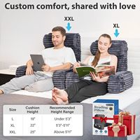 Coussin de lecture personnalisable en mousse à mémoire de forme en forme de Y, réglable, avec accoudoirs, appui-tête et base creuse, pour lit, canapé et sol