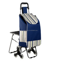 Chariot à provisions isolant personnalisé avec tabouret/chaise chariot portable pour personnes âgées avec couche d'isolation contre le froid