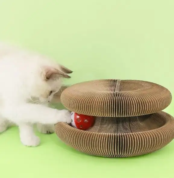 Atacado durável reciclável para gatos, raspador de garras, raspador dobrável de papelão