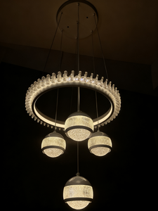 Moderner höhen verstellbarer LED-Kronleuchter aus Gold mit Acryl schirm für den Innenbereich 2 Jahre Garantie Dimmbar 220V (2770/<span class=keywords><strong>3</strong></span> 1) - Product Image 6