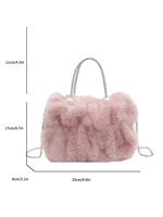 Sac à main nuage en fausse fourrure JINZE3651 pour femme, sac à bandoulière en peluche froncé avec poignée supérieure et chaîne amovible, sac à bandoulière toutes saisons