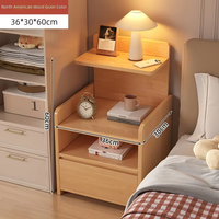 Table de chevet moderne minimaliste en bois avec tiroir épaissi, armoire de rangement multifonctionnelle, meuble de chambre à coucher