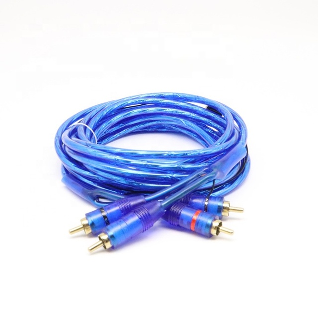 High-End Twisted Pair RCA Cable Gold Plated Male to Male Transparent Stereo Audio Hifi Cable for Subwoofer and Speaker