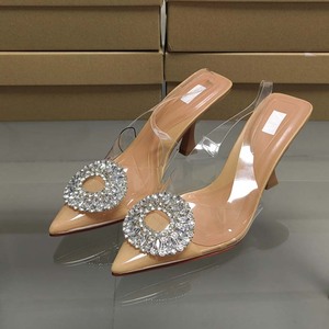 Dropshipping productos 2024 Sandalias de tacón alto puntiagudas para mujer, sandalias transparentes con diamantes de imitación sexy para mujer, sandalias para mujer - Product Image 1