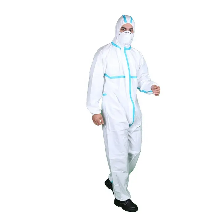 Type 5 Type 6 Sf Microporous Heat Sealing Taped Disposable Coverall For Protection