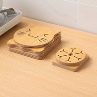 Sous-plat en bois TaiLai, sous-plat artisanal en bois pour casseroles et poêles chaudes, 9,5 cm et 14,5 cm, sous-plat en bois pour la cuisine