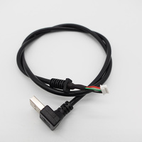 Kabel USB-A ke Konektor JST dengan Over Molding Strain Relief Sudut-kanan OEM ODM