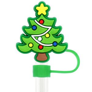 Accessoires de décoration de fête personnalisés et mignons en silicone universel de 10 mm pour pailles, série de Noël en gros - Product Image 6