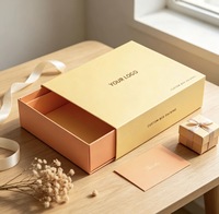 Boîte à tiroir personnalisée bicolore en carton rigide avec logo imprimé, idéale pour l'emballage de produits cosmétiques haut de gamme, commande en gros