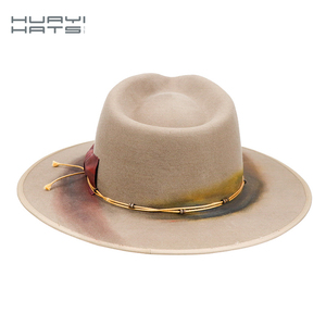 Huayihats Bán Buôn Đảng Thanh Lịch Fascinator Phụ Nữ Mùa Đông Lạc Đà Rộng vành Mềm Mềm Len Fedora Cảm Thấy Mũ - Product Image 5