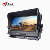 Monitor de Coche Plegable A&S de 7 Pulgadas con Pantalla LCD IPS de Vista Completa, Ángulo de Visualización Ajustable, Reproductor AV/VGA/USB/Tarjeta SD, Resolución 800x480, 1 Año de Garantía
