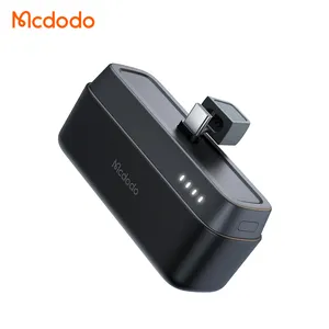 Mcdodo pengisi daya portabel Mini 630 mAh, dengan USB-C standar ponsel pengisian cepat PD 20W tampilan LED tipe-c Power Bank untuk iPhone 15