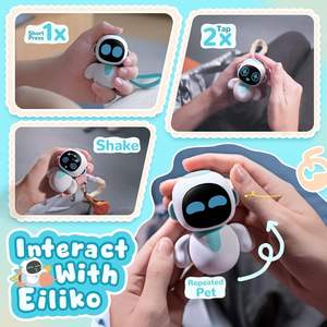 Porte-clés robot intelligent interactif Eiliko Multiverse avec coques interchangeables et emojis - Cadeau tendance - Product Image 4