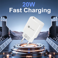 Chargeur rapide 2 ports USB-C vers Type-A QC3.0 PD 20W pour ordinateur portable et téléphone portable, adaptateur de voyage électrique