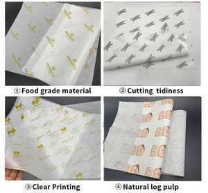 Custom Printed Greaseproof <b>Wrapping</b> <b>Paper</b> for Fast Food Packaging Deli Service and Takeaway Supply - Product Image 5