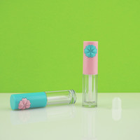 Tube brillant pour les lèvres, petit cadeau cosmétique vide de 2 ml, motif fleur
