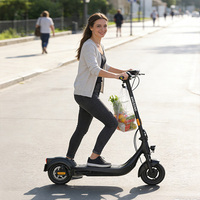 Trottinette électrique 37V 500W puissante avec pneus gonflables de 10 pouces, suspension avant-arrière, trottinette électrique pliable pas chère pour adultes