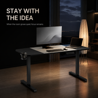Bureau assis-debout réglable en hauteur AOR, électrique, en bois MDF, pour bureau à domicile, poste de travail informatique, structure métallique durable, vente en gros d'usine