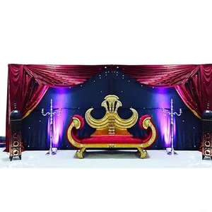 Sofá de escenario para boda, sofá de boda árabe, Maharaja dorado, fabricante de muebles de boda de diferentes estilos, venta de fábrica en EE. UU. - Product Image 1