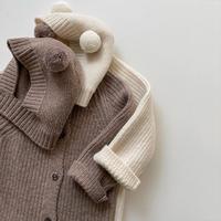 Ensemble de barboteuse d'hiver personnalisée pour nouveau-nés, ensemble de vêtements en tricot de coton pour bébés de 0 à 3 mois, pull-over unisexe en tricot, barboteuse pour nouveau-né