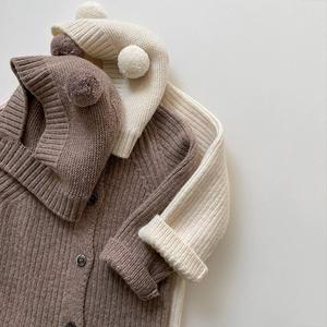 Set di pagliaccetto invernale personalizzato in maglia di cotone per neonati nuovi Set di vestiti per bambini 0-3 mesi Unisex maglia pagliaccetto per neonato - Product Image 2