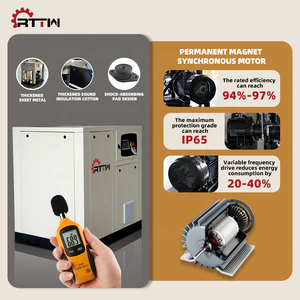 Rttw Trung Quốc không khí vít bơm 7.5KW 11Kw 15KW 22Kw im lặng <span class=keywords><strong>8</strong></span> bar 10 bar áp lực tiếng ồn thấp <span class=keywords><strong>PMC</strong></span> ROTARY vít loại Máy nén khí - Product Image 2