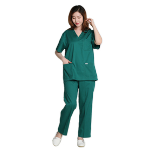 Produsen OEM Pakaian Medis Perawatan Rumah Sakit dan Scrub Dokter Poliester Katun Kain Hijau - Product Image 2