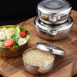 Bol à riz coréen en acier inoxydable 304 avec couvercle, bol créatif pour kimchi de restaurant, bol de cuisson pour barbecue, personnalisable avec logo - Product Image 4