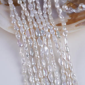 Perlas Blancas Naturales de Agua Dulce de 5-6 mm, Cuentas Irregulares Recicladas con Orificio Recto, Material para Joyería Hecha a Mano, Accesorios de Bricolaje - Product Image 5