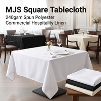 Manteles Cuadrados de Poliéster Hilado MJS de 240 g/m², para Uso Comercial en Hoteles y Restaurantes, Colores Personalizados, OEM, ODM, Duraderos y Reutilizables