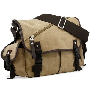 Outdoor Tactical Men Messenger Bag Schule Schulter Leinwand Vintage Cross body Umhängetasche Stilvolle weiche faltbare Laptop taschen
