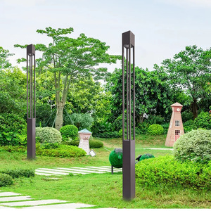 โคมไฟสนามกลางแจ้งทันสมัย โครงเหล็ก ฝาครอบแก้ว แสงสีขาวอบอุ่น 2700K IP66 AC 220V พร้อมเซ็นเซอร์ตรวจจับความเคลื่อนไหว พลังงานแสงอาทิตย์ - Product Image 6