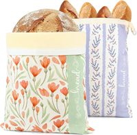 Bijenwas-zuurdesembroodzakjes voor zelfgebakken brood, 2 pakjes XL herbruikbare biologische bijenwas linnen katoenen zuurdesembroodzakjes