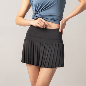 Lulu rok tenis pinggang tinggi lipit, rok tenis, celana olahraga, bisbol, Fitness, rok Gym, rok tenis, pinggang tinggi, musim panas - Product Image 3