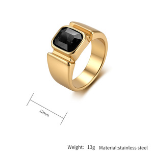 Anello Minimalista Novirassine in Acciaio Inossidabile Dorato, Gioiello da Uomo, Stile Moderno e Trendy - Product Image 4
