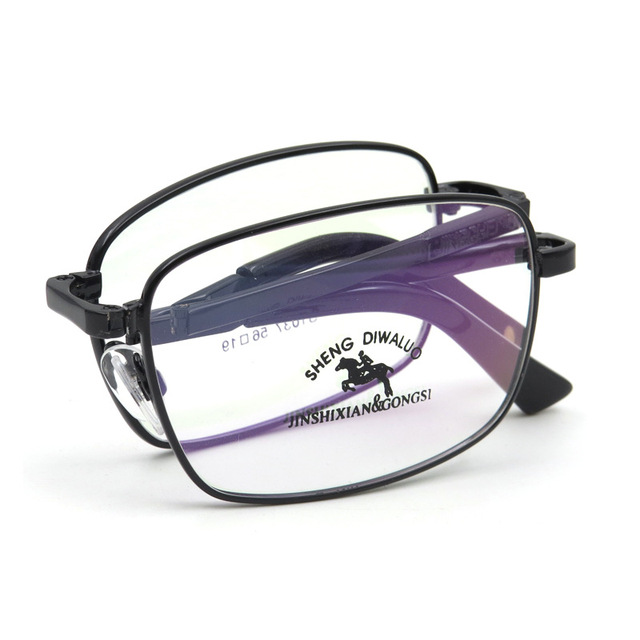 Classic Fashion Alloy Men Optical Frame With Spring Hinge Comfortable Male Spectacle Eyeglasses Frames Foldable Eyewear