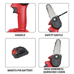เลื่อยโซ่ไฟฟ้าขนาดเล็กพกพา Ananke Tools ใช้แบตเตอรี่ลิเธียม สำหรับงานไม้ ใช้งานมือเดียว DIY ระดับอุตสาหกรรม OEM บาร์นำขนาด 4 นิ้ว กำลังไฟ 550 วัตต์ - Product Image 4