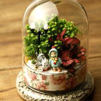 Cloche en verre avec base en verre 15*20cm, vase de table pour présentation