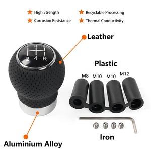RASTP Car Gear <b>Shift</b> <b>Knob</b> 35mm Universal Leather 5-Speed Ergonomic Handle - Product Image 2
