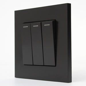 Siyah renk yüksek kalite PC akıllı otel floresan ışık ile <span class=keywords><strong>3</strong></span> Gang 2 yollu Rocker kontrol anahtarı - Product Image 1