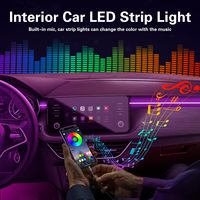 USB voiture LED lumière ambiante bandes acryliques couleurs RVB intérieur de voiture application cachée télécommande lampe d'ambiance