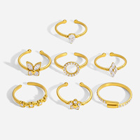 Ensemble de bagues empilables en acier inoxydable plaqué or 18 carats avec zircon pour femmes BinShuo, bijoux fins hypoallergéniques pour l'été