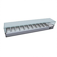 Réfrigérateur de comptoir commercial GN1/3 2m 9 bacs pour bar, restaurant, présentoir à salades, à froid direct, contrôle numérique