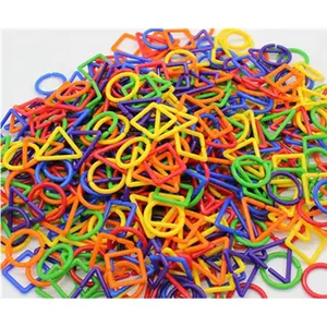 Educational Toys Plastic Links Mixed Shapes Square Circle Triangle Chain Links 450 pieces for Kids