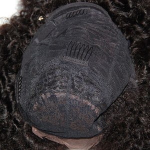 Mongolia Breve Soffio <span class=keywords><strong>Afro</strong></span> Crespo Ricci Parrucche Dei Capelli Umani Puf Naturale 250 Densità Africano Del Merletto Anteriore Parrucche Per Le Donne Nere - Product Image 6