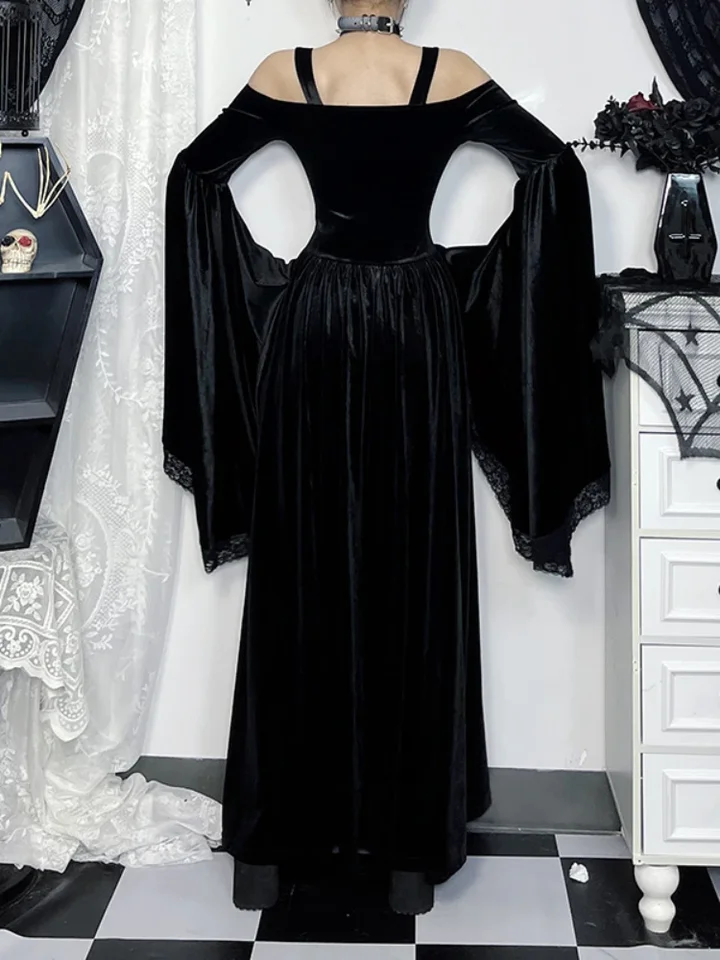 grunge velvet dress R13 Grunge Zipper Slip Dress in Black