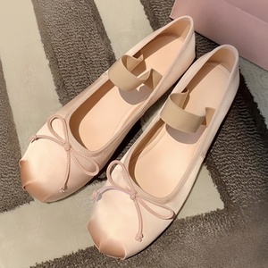 Zapatos de Ballet de Terciopelo con Bordado de Cinta para Mujer, MIU 2026, Diseño de Lujo, Punta Redonda, Planos, Personalizados - Product Image 3