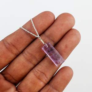 Collar con Colgante de Ametrino Natural YASHEE, Barra Plana, Piedra Pulida, Cristales de Chakra para Sanación Energética, Regalo de Cumpleaños, Unisex, Adulto - Product Image 5