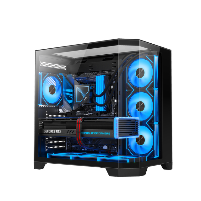 AntarcChill Full View ATX Mid Tower Desktop Gaming PC Case Fashionable Fish Tank Design ODM OEM Wholesale Stocked Product