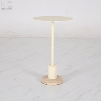 Table d'appoint crème de luxe nordique salon minimaliste pierre de travertin minimaliste petite Table basse pour la maison